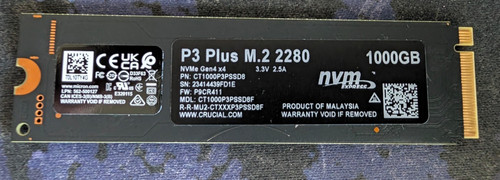 Ssd crucial plus 1tb 2280 - p3,